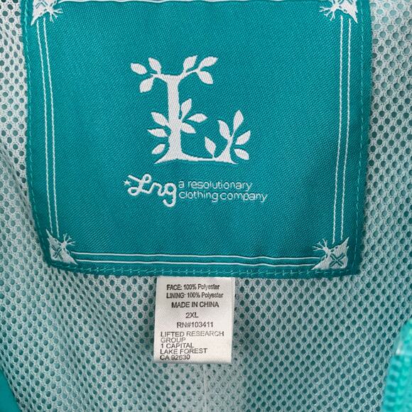 Women Vintage Colorblock Windbreaker Athleisure Hoodie Jacket Teal Size 2XL - Picture 5 of 9